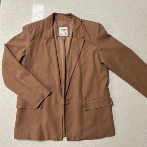 Abercrombie & Fitch Tan Brown Linen Blazer Size M
